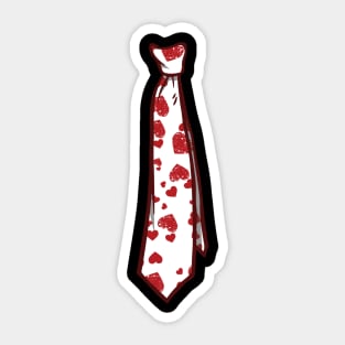 Funny Red Hearts Neck Tie for Valentine Day Gift Sticker